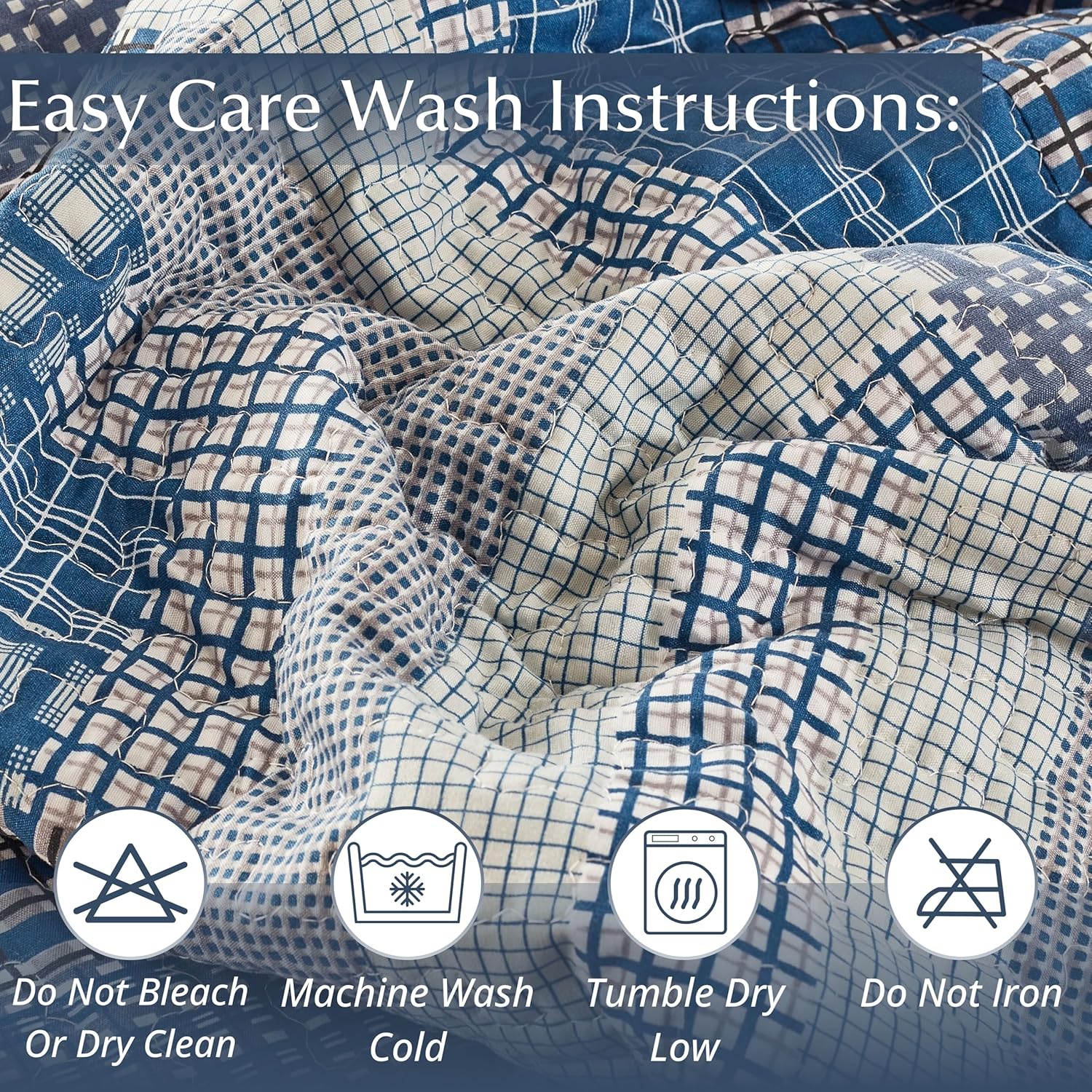 Virah Bella 3-Piece King Cabin Quilt Set - BlueGray