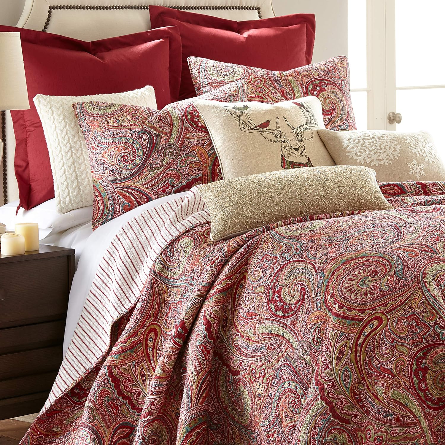 Levtex Home Spruce Red Quilt Set - King Size