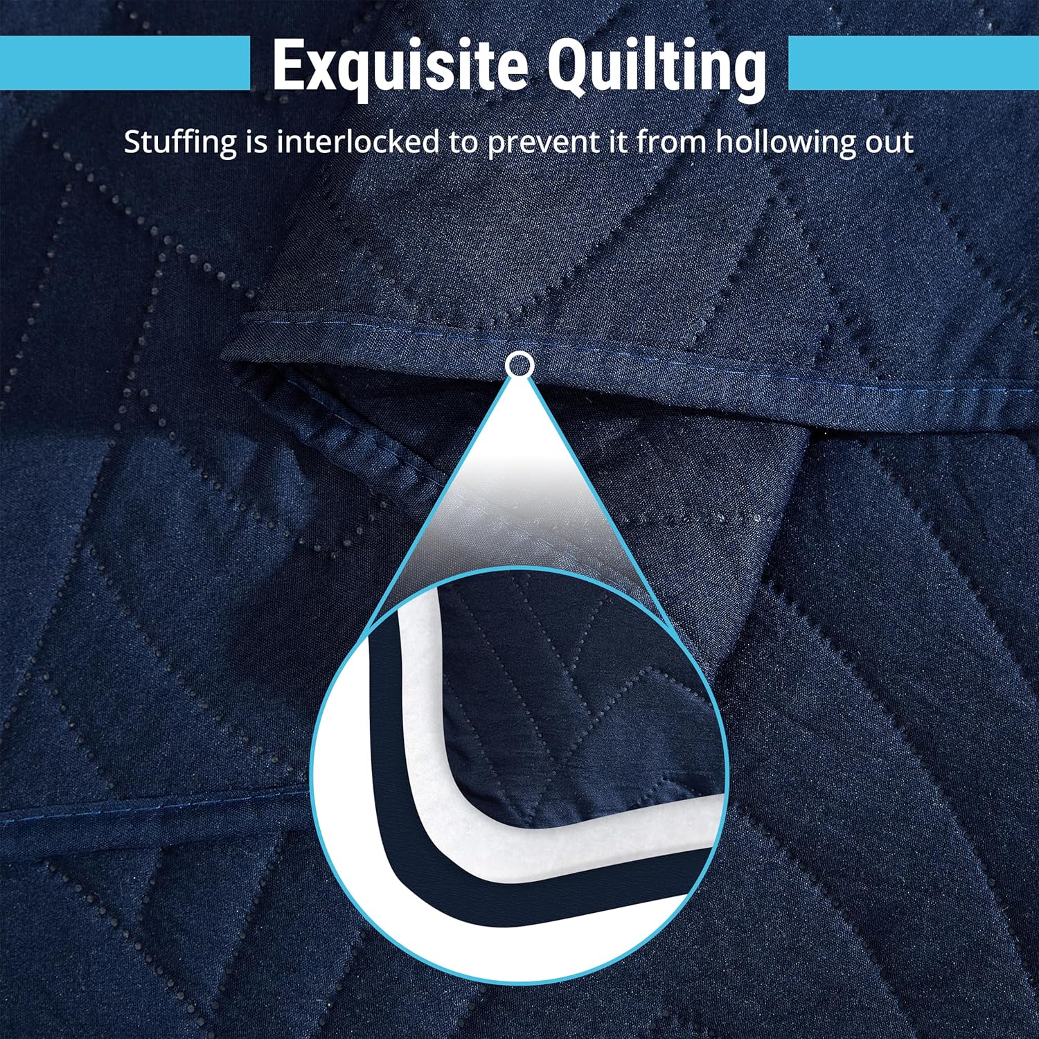 HLCME Weston - 3 Piece Quilt Set Navy Blue